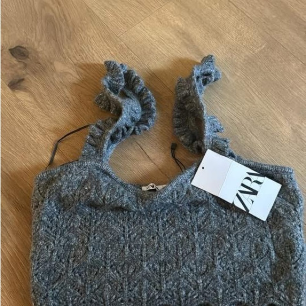 Zara Gray Knit Crop Top